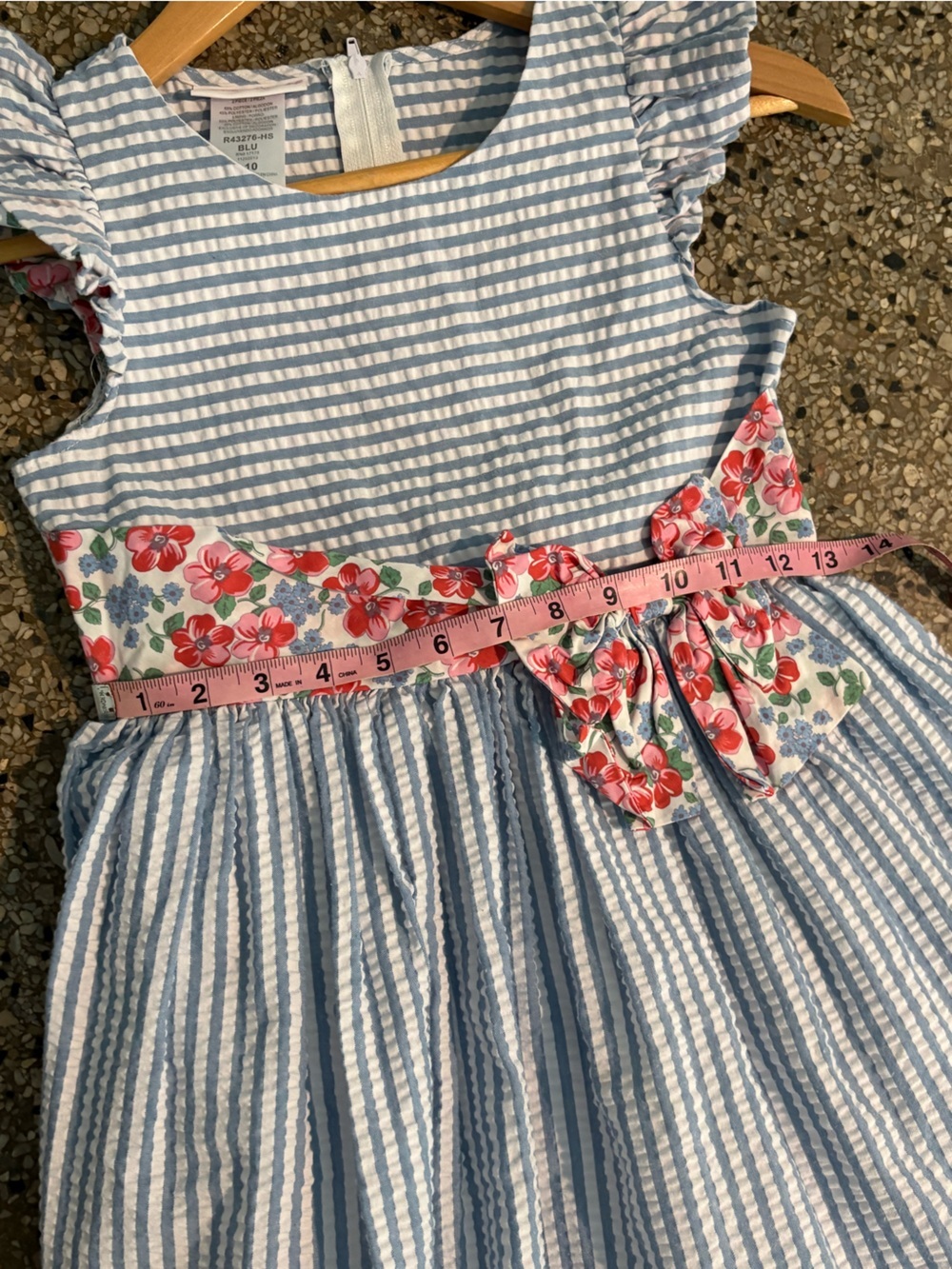 Bonnie Jean Stripe Floral Band Dress Size 10 - Picture 12 of 12